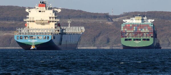 Tàu thương mại quốc tế neo tại cảng Vladivostok, vịnh Peter Vĩ đại - Sputnik Việt Nam