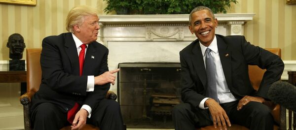 Tổng thống đương nhiệm Barack Obama và ông Donald Trump Tổng thống đương nhiệm Barack Obama và ông Donald Trump - Sputnik Việt Nam