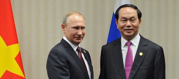 Tổng thống Nga Vladimir Putin và Chủ tịch Việt Nam Trần Đại Quang - Sputnik Việt Nam