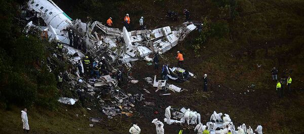 Спасатели на месте падения самолета авиакомпании Lamia Bolivia в Колумбии Спасатели на месте падения самолета авиакомпании Lamia Bolivia в Колумбии - Sputnik Việt Nam