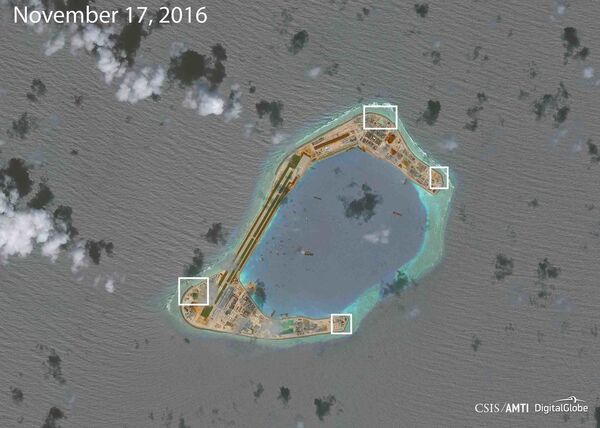 Ảnh chụp từ vệ tinh một hòn đảo trong quần đảo Trường Sa trên Biển Đông Ảnh chụp từ vệ tinh một hòn đảo trong quần đảo Trường Sa trên Biển Đông - Sputnik Việt Nam