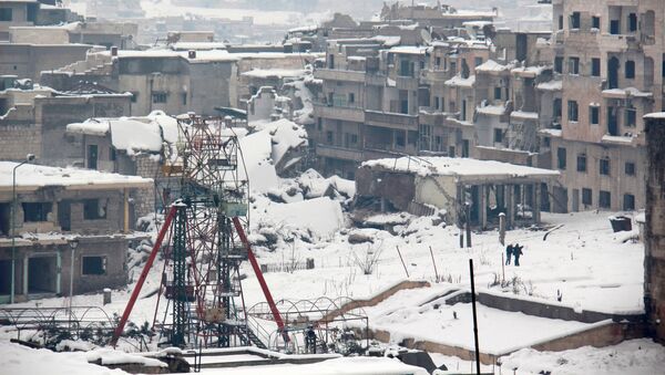 Снег в сирийском городе Мааррет-эн-Нууман - Sputnik Việt Nam