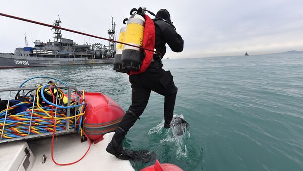 Công việc tìm kiếm và cứu hộ vụ tai nạn máy bay Tu-154 của Bộ Quốc phòng ngoài khơi vùng Biển Đen - Sputnik Việt Nam