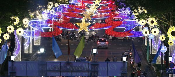 Đèn trang trí tại thành phố Hồ Chí Minh trước thềm Tết Nguyên đán - Sputnik Việt Nam