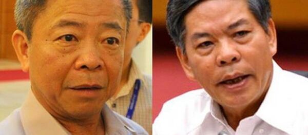 Ông Võ Kim Cự - nguyên Chủ tịch tỉnh Hà Tĩnh và ông Nguyễn Minh Quang - nguyên Bộ trưởng Tài nguyên - Môi trường - Sputnik Việt Nam