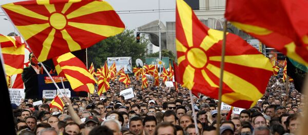 Biểu tình chống đối ở Macedonia - Sputnik Việt Nam