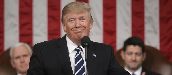 President Donald Trump addresses a joint session of Congress on Capitol Hill in Washington, Tuesday, Feb. 28, 2017, as Vice President Mike Pence and House Speaker Paul Ryan of Wis., listen - Sputnik Việt Nam