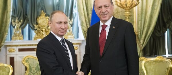 Tổng thống Putin với người đồng cấp Thổ Nhĩ Kỳ Tayyip Erdogan - Sputnik Việt Nam