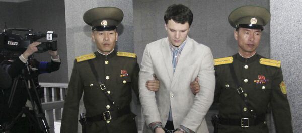 Sinh viên Mỹ Otto Warmbier đang bị tù ở Triều Tiên. - Sputnik Việt Nam