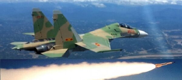 Chiến đấu cơ Su-30MK2 của không quân nhân dân Việt Nam phóng tên lửa trong cuộc diễn tập - Sputnik Việt Nam