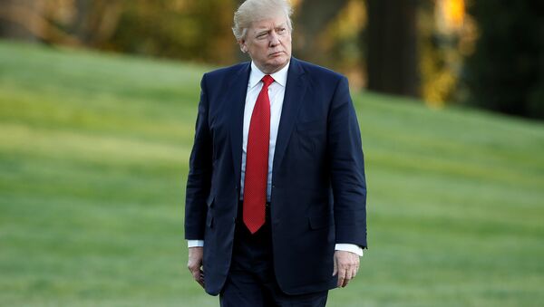 US President Donald Trump walks from Marine One upon his return to the White House in Washington, US, April 9, 2017. - Sputnik Việt Nam