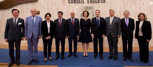 9 ứng viên và Chủ tịch HĐCH tại trụ sở UNESCO. - Sputnik Việt Nam