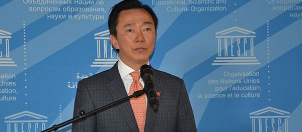 Đại sứ Phạm Sanh Châu tại buổi họp báo - Sputnik Việt Nam