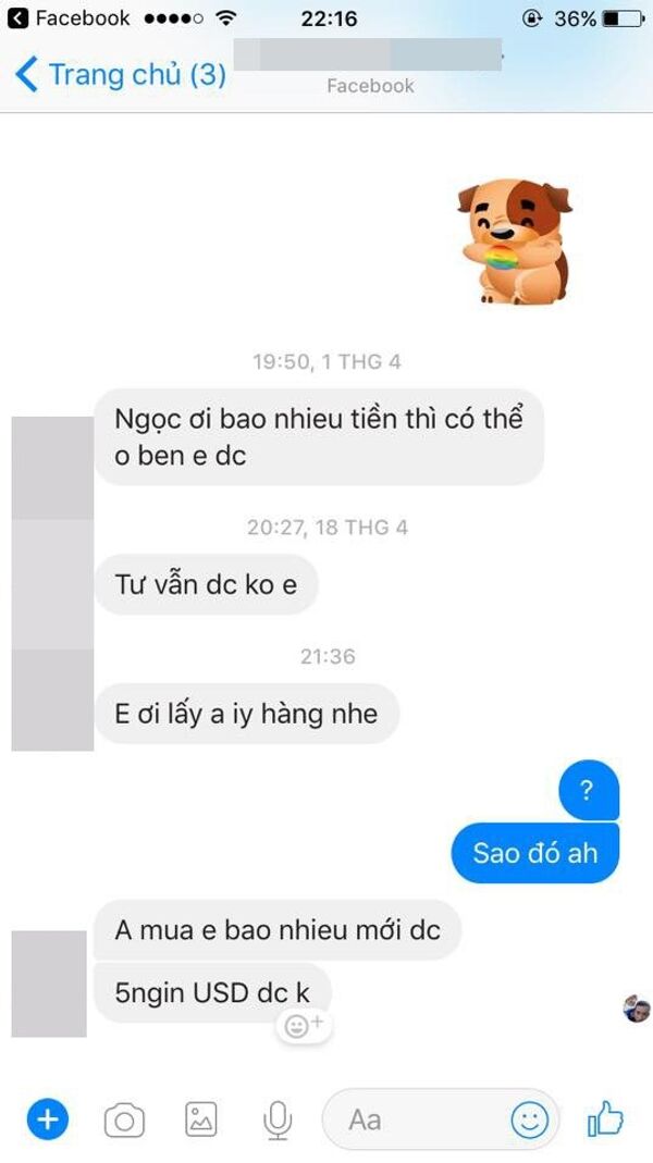 Diệp Bảo Ngọc đăng tải đoạn tin nhắn mà người đàn ông lạ mặt gạ gẫm cô - Sputnik Việt Nam