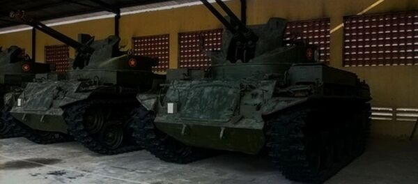 Pháo phòng không tự hành M42 Duster chiến lợi phẩm đang trong trạng thái niêm cất bảo quản Pháo phòng không tự hành M42 Duster chiến lợi phẩm đang trong trạng thái niêm cất bảo quản - Sputnik Việt Nam