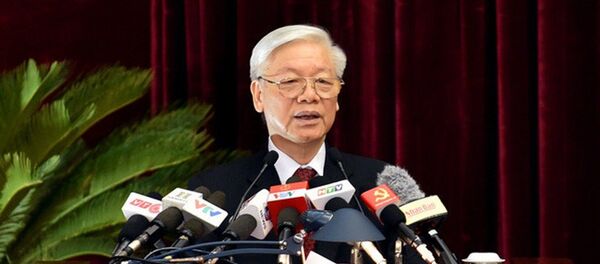 Tổng bí thư Nguyễn Phú Trọng phát biểu bế mạc Hội nghị. - Sputnik Việt Nam