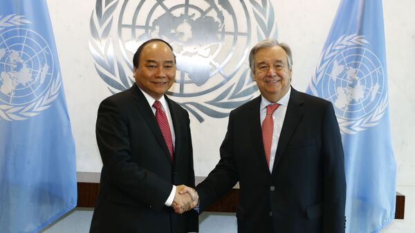 Thủ tướng Chính phủ Nguyễn Xuân Phúc và Tổng thư ký Liên Hợp Quốc Antonio Guterres - Sputnik Việt Nam