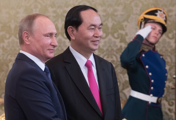 Cuộc hội đàm giữa hai nhà lãnh đạo Vladimir Putin và Trần Đại Quang trong điện Kremlin - Sputnik Việt Nam