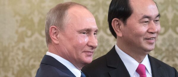 Tổng thống LB Nga Vladimir Putin và Chủ tịch CHXHCN Việt Nam Trần Đại Quang. - Sputnik Việt Nam