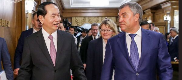 Vyacheslav Volodin  tại cuộc gặp Chủ tịch Việt Nam Trần Đại Quang. - Sputnik Việt Nam