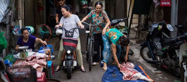 Quầy thịt trong một khu phố cổ Hà Nội - Sputnik Việt Nam