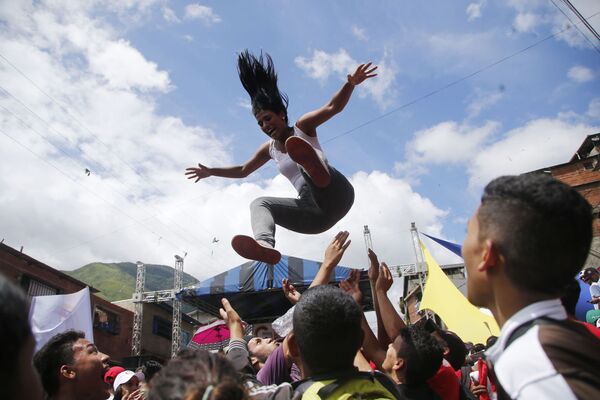 Venezuela, Caracas. Tại cuộc mít tinh trước bầu cử của các ứng viên thân Chính phủ trong Đại hội đồng Lập hiến. - Sputnik Việt Nam