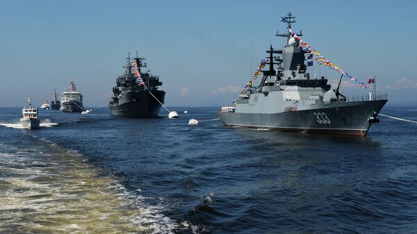 Sovershenny corvette during a general rehearsal of a parade of ships and a military sport event devoted to the Navy Day in Vladivostok - Sputnik Việt Nam