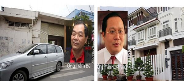 Cơ quan công an khám xét nhà của ông Trầm Bê tại P.6, Q.6 (trái) và nhà của ông Phan Huy Khang tại Phước Kiển, Nhà Bè (TP.HCM). - Sputnik Việt Nam