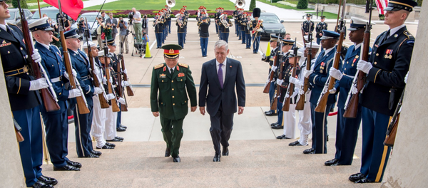 Đại tướng Ngô Xuân Lịch và Bộ trưởng Quốc phòng Mỹ James Mattis - Sputnik Việt Nam