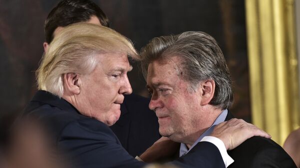 Tổng thống Donald Trump với ông về các vấn đề chiến lược là Stephen Bannon - Sputnik Việt Nam