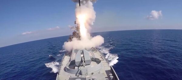 phóng tên lửa hành trình Kalibr từ trên biển phóng tên lửa hành trình Kalibr từ trên biển - Sputnik Việt Nam