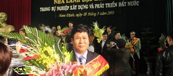 Ông Nguyễn Quyết Thắng được xác định là đã sử dụng kinh phí nhà trường để mua danh hiệu tự vinh danh bản thân. Ảnh trên website Trường cao đẳng nghề Quảng Nam - Sputnik Việt Nam