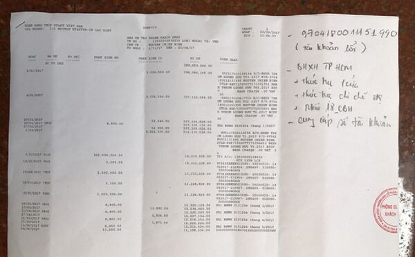 Bản sao kê của Ngân hàng Đầu tư và Phát triển Việt Nam thể hiện việc 5 tháng qua nguyên Phó Tổng Thanh tra Chính phủ Nguyễn Chiến Bình không được nhận lương hưu. - Sputnik Việt Nam