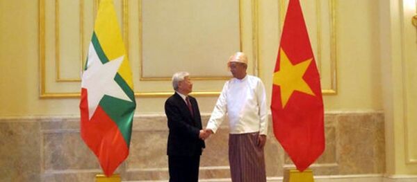 Tổng Bí thư Nguyễn Phú Trọng đã có cuộc gặp thân mật với Tổng thống Myanmar Htin Kyaw. Tổng Bí thư Nguyễn Phú Trọng đã có cuộc gặp thân mật với Tổng thống Myanmar Htin Kyaw. - Sputnik Việt Nam
