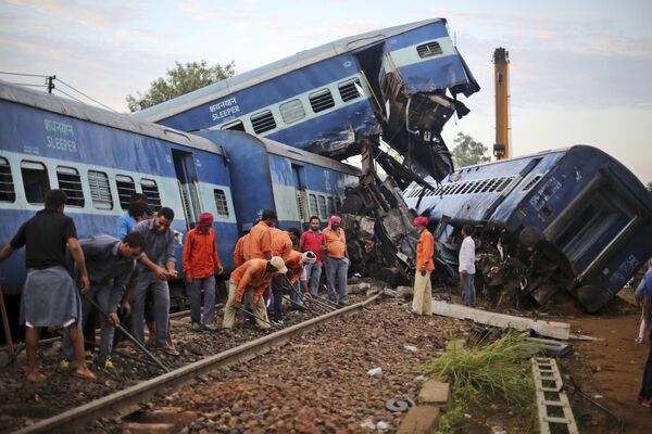 Ấn Độ. Tai nạn tàu hỏa ở bang Uttar-Pradesh. - Sputnik Việt Nam