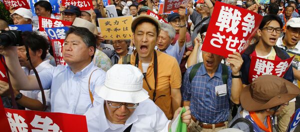 Cuộc biểu tình lớn nhất ở Tokyo phản đối việc sửa đổi hiến pháp hòa bình - Sputnik Việt Nam