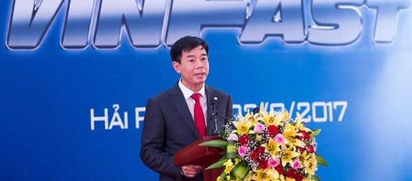 Ông Nguyễn Việt Quang, Phó chủ tịch Vingroup tại lễ khởi công dự án tổ hợp sản xuất ôtô Vinfast tại khu kinh tế Đình Vũ - Cát Hải (Hải Phòng), sáng 2/9. - Sputnik Việt Nam