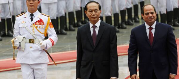 Президент Египта Абдель Фаттах ас-Сиси и президент Вьетнама Чан Дай Куанг в Ханое - Sputnik Việt Nam