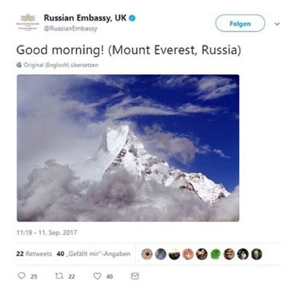 bức ảnh núi Everest với chú thích Nước Nga - Sputnik Việt Nam