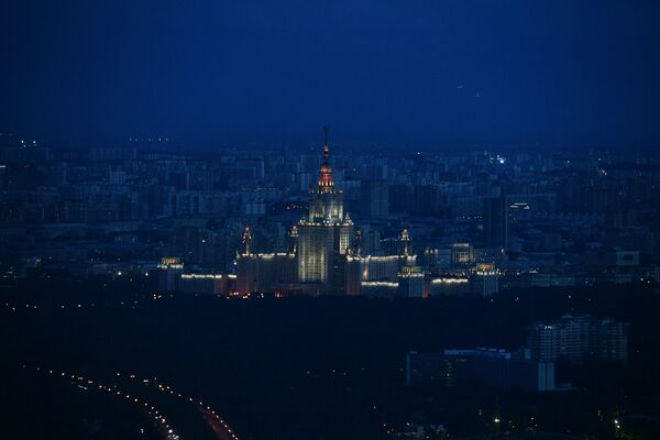 Quang cảnh từ tầng 89 của Tháp Liên bang-Đông của khu Moscow City, nơi mà đài quan sát cao nhất Châu Âu”PANORAMA-360” đang được xây dựng - Sputnik Việt Nam