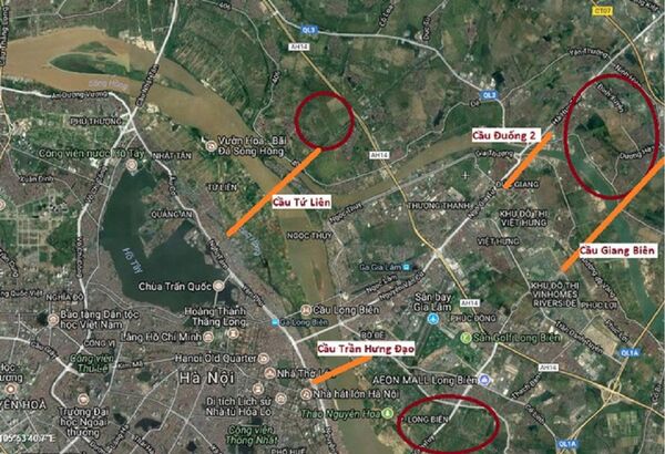 Quỹ đất dự kiến phát triển đô thị đối ứng xây dựng cầu mới (khu vực khoanh đỏ) - Sputnik Việt Nam