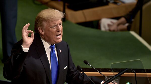Tổng thống Hoa Kỳ Donald Trump phát biểu tại cuộc họp Đại hội đồng LHQ ở New York - Sputnik Việt Nam