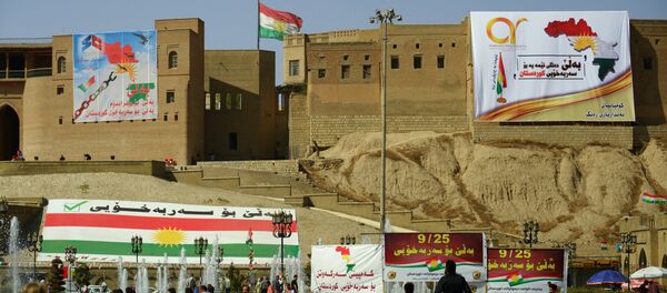 Cử tri đi bỏ phiếu trưng cầu dân ý ở Kurdistan Iraq, Erbil - Sputnik Việt Nam