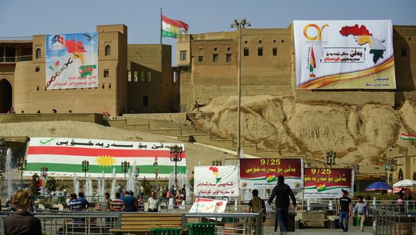 Cử tri đi bỏ phiếu trưng cầu dân ý ở Kurdistan Iraq, Erbil - Sputnik Việt Nam