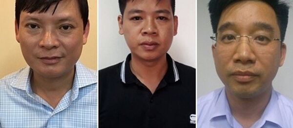 Bị can Nguyễn Anh Minh, Nguyễn Đức Hưng, Bùi Mạnh Hiển. Bị can Nguyễn Anh Minh, Nguyễn Đức Hưng, Bùi Mạnh Hiển. - Sputnik Việt Nam