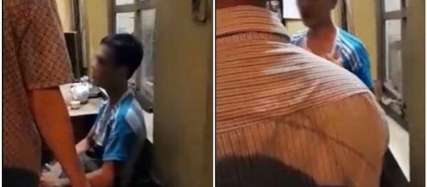 am thanh niên mặc áo xanh - Thủ phạm đã sàm sỡ nhiều nữ sinh ở NEU. - Sputnik Việt Nam