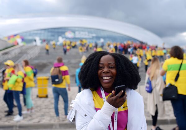 Các thành viên tham gia Festival Thanh niên và Sinh viên thế giới lần thứ XIX tại Công viên Olympic ở Sochi. - Sputnik Việt Nam