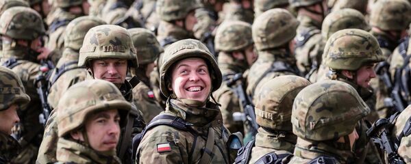 Польские солдаты перед церемонией приветствия пехотинцев НАТО - Sputnik Việt Nam