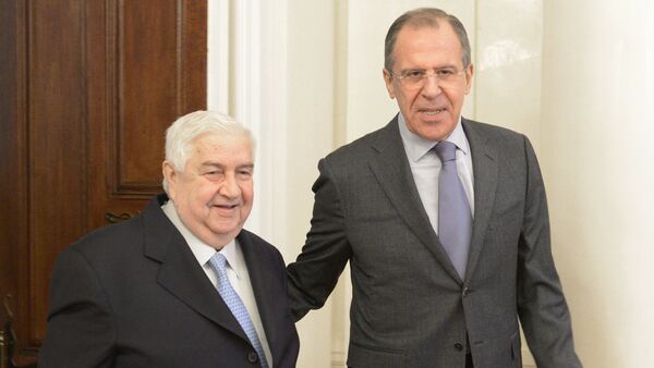 Ngoại trưởng Syria Walid Muallem và Ngoại trưởng Nga Sergei Lavrov - Sputnik Việt Nam