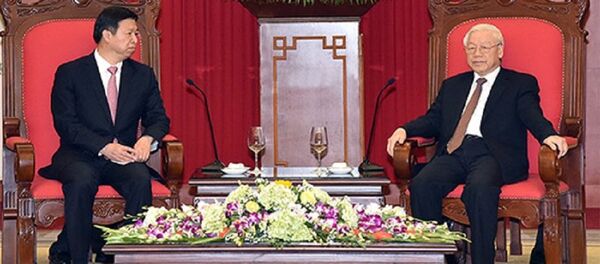 Tổng Bí thư Nguyễn Phú Trọng tiếp Ðặc phái viên của Tổng Bí thư, Chủ tịch Trung Quốc Tập Cận Bình - Sputnik Việt Nam